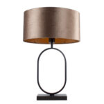 Ovale tafellamp Verona zwart met ovale velours kap – Earth on gold 40 cm - Afbeelding 15
