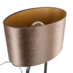 Ovale tafellamp Verona zwart met ovale velours kap – Earth on gold 40 cm - Afbeelding 7