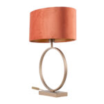 Ronde tafellamp brons Sienna met ovale velours kap – Rusty on gold 40 cm - Afbeelding 10