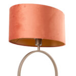 Ronde tafellamp brons Sienna met ovale velours kap – Rusty on gold 40 cm - Afbeelding 8