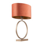Ronde tafellamp brons Sienna met ovale velours kap – Rusty on gold 40 cm - Afbeelding 16