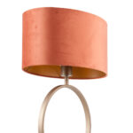 Ronde tafellamp brons Sienna met ovale velours kap – Rusty on gold 40 cm - Afbeelding 14