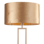 Staande lamp brons | ovale kap velvet 45 cm | Coffee on gold - Afbeelding 5