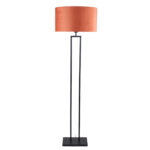Staande lamp zwart Monza met ovale velours kap – Rusty on gold 45 cm - Afbeelding 4