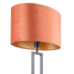 Staande lamp zwart Monza met ovale velours kap – Rusty on gold 45 cm - Afbeelding 7