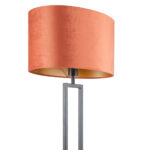 Staande lamp zwart Monza met ovale velours kap – Rusty on gold 45 cm - Afbeelding 9
