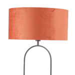 Staande lamp zwart Verona met ovale velours kap – Rusty on gold 50 cm - Afbeelding 6