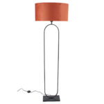 Staande lamp zwart Verona met ovale velours kap – Rusty on gold 50 cm - Afbeelding 5