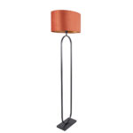Staande lamp zwart Verona met ovale velours kap – Rusty on gold 50 cm