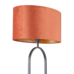 Staande lamp zwart Verona met ovale velours kap – Rusty on gold 50 cm - Afbeelding 8