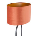 Staande lamp zwart Verona met ovale velours kap – Rusty on gold 50 cm - Afbeelding 10