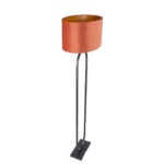 Staande lamp zwart Verona met ovale velours kap – Rusty on gold 50 cm - Afbeelding 9