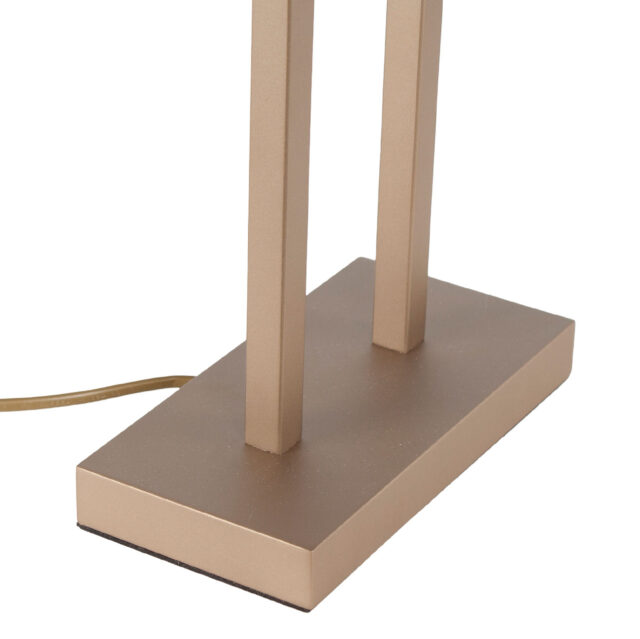 Stijlvolle brons kleurige tafellamp met ovale velours kap – Modern design in zwart / goud - Afbeelding 14