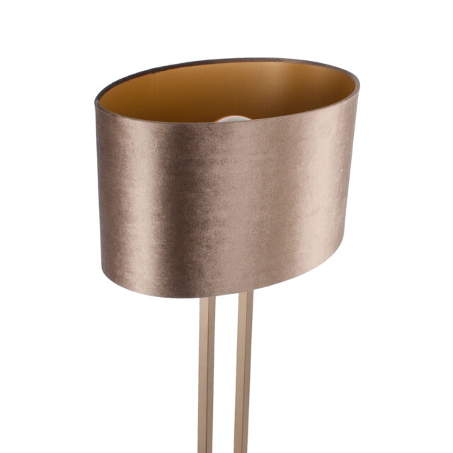 Stijlvolle bronzen tafellamp Monza met luxe ovale kap – design in aardetinten - Afbeelding 11