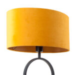 Stijlvolle zwarte tafellamp met ovale velvet kap – Oker on gold 40 cm - Afbeelding 9