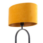 Stijlvolle zwarte tafellamp met ovale velvet kap – Oker on gold 40 cm - Afbeelding 15