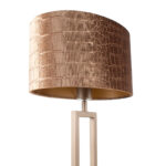 Tafellamp Monza brons met krokodillen print | ovale kap – Brons op goud - Afbeelding 8