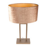 Tafellamp Monza brons met krokodillen print | ovale kap – Brons op goud - Afbeelding 6
