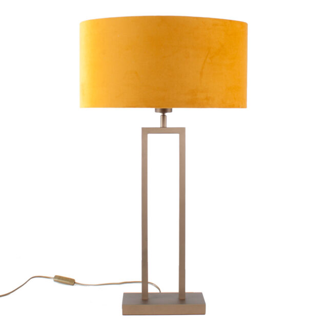 Tafellamp Monza groot met luxe ovale kap – Modern design oker - Afbeelding 8