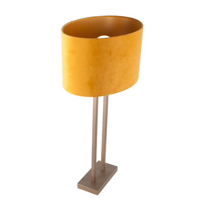 Tafellamp Monza groot met luxe ovale kap – Modern design oker - Afbeelding 12