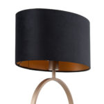 Tafellamp Sienna brons met ovale velours kap – Black on gold 40 cm - Afbeelding 7