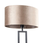 Trendy tafellamp zwart met ovale velours kap | Taupe on taupe 40 cm - Afbeelding 6