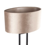 Trendy tafellamp zwart met ovale velours kap | Taupe on taupe 40 cm - Afbeelding 5