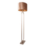 Vloerlamp Verona brons met krokodillenprint kap ovaal – Bronze on gold 50 cm - Afbeelding 6