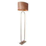 Vloerlamp Verona brons met krokodillenprint kap ovaal – Bronze on gold 50 cm