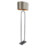 Vloerlamp Verona zwart met ovale velours kap – Olive on gold 50 cm - Afbeelding 12