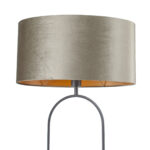 Vloerlamp Verona zwart met ovale velours kap – Olive on gold 50 cm - Afbeelding 7