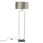 Vloerlamp Verona zwart met ovale velours kap – Olive on gold 50 cm - Afbeelding 6