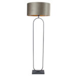 Vloerlamp Verona zwart met ovale velours kap – Olive on gold 50 cm - Afbeelding 4