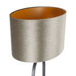 Vloerlamp Verona zwart met ovale velours kap – Olive on gold 50 cm - Afbeelding 10