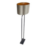 Vloerlamp Verona zwart met ovale velours kap – Olive on gold 50 cm - Afbeelding 8