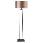 Vloerlamp zwart Monza met ovale velours kap – Earth on gold 45 cm - Afbeelding 4