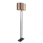 Vloerlamp zwart Monza met ovale velours kap – Earth on gold 45 cm