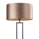 Vloerlamp zwart Monza met ovale velours kap – Earth on gold 45 cm - Afbeelding 8
