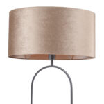 Zwarte staande lamp Verona met ovale velours kap β Taupe on taupe 50 cm - Afbeelding 15