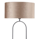 Zwarte staande lamp Verona met ovale velours kap β Taupe on taupe 50 cm - Afbeelding 7