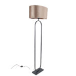 Zwarte staande lamp Verona met ovale velours kap β Taupe on taupe 50 cm