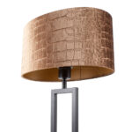 Zwarte tafellamp met krokodillen print ovale kap – Brons op goud - Afbeelding 3
