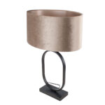 Zwarte tafellamp Verona met ovale velours kap – Taupe on taupe 40 cm - Afbeelding 12