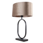 Zwarte tafellamp Verona met ovale velours kap – Taupe on taupe 40 cm - Afbeelding 11