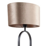 Zwarte tafellamp Verona met ovale velours kap – Taupe on taupe 40 cm - Afbeelding 5