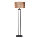 Zwarte vloerlamp Monza met ovale krokodillenprint kap – Brons op goud 45 cm - Afbeelding 8