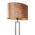 Zwarte vloerlamp Monza met ovale krokodillenprint kap – Brons op goud 45 cm - Afbeelding 7