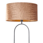 Zwarte vloerlamp Verona met ovale krokodillenprint kap – Bronze on gold 50 cm - Afbeelding 5