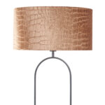 Zwarte vloerlamp Verona met ovale krokodillenprint kap – Bronze on gold 50 cm - Afbeelding 7