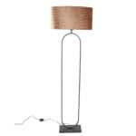Zwarte vloerlamp Verona met ovale krokodillenprint kap – Bronze on gold 50 cm - Afbeelding 6